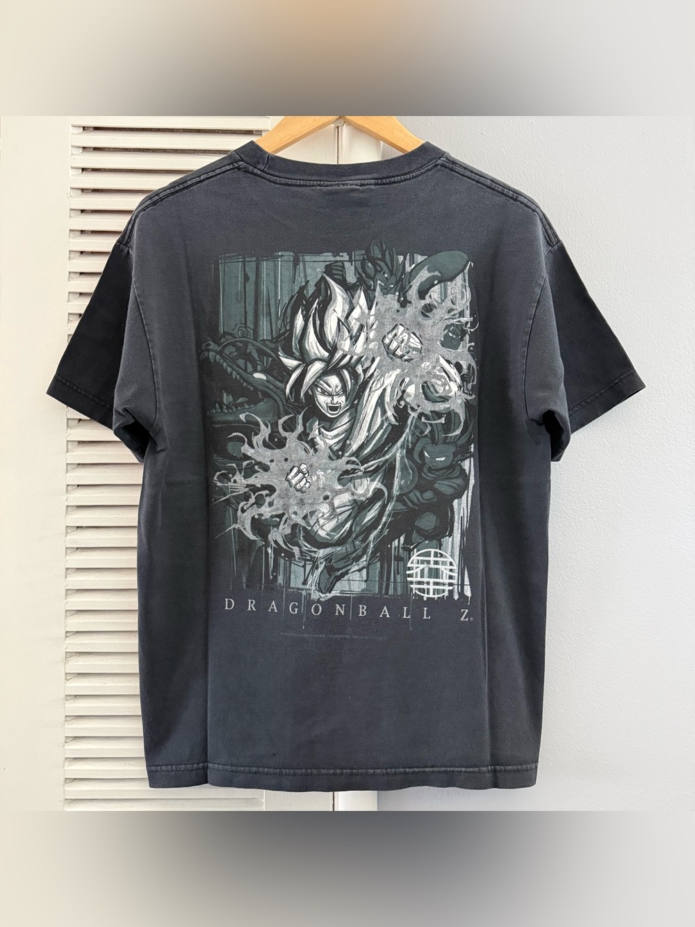 Vintage 2002 Dragon Ball Z Graphic Goku Vegeta Anime Black T-shirt Size Medium